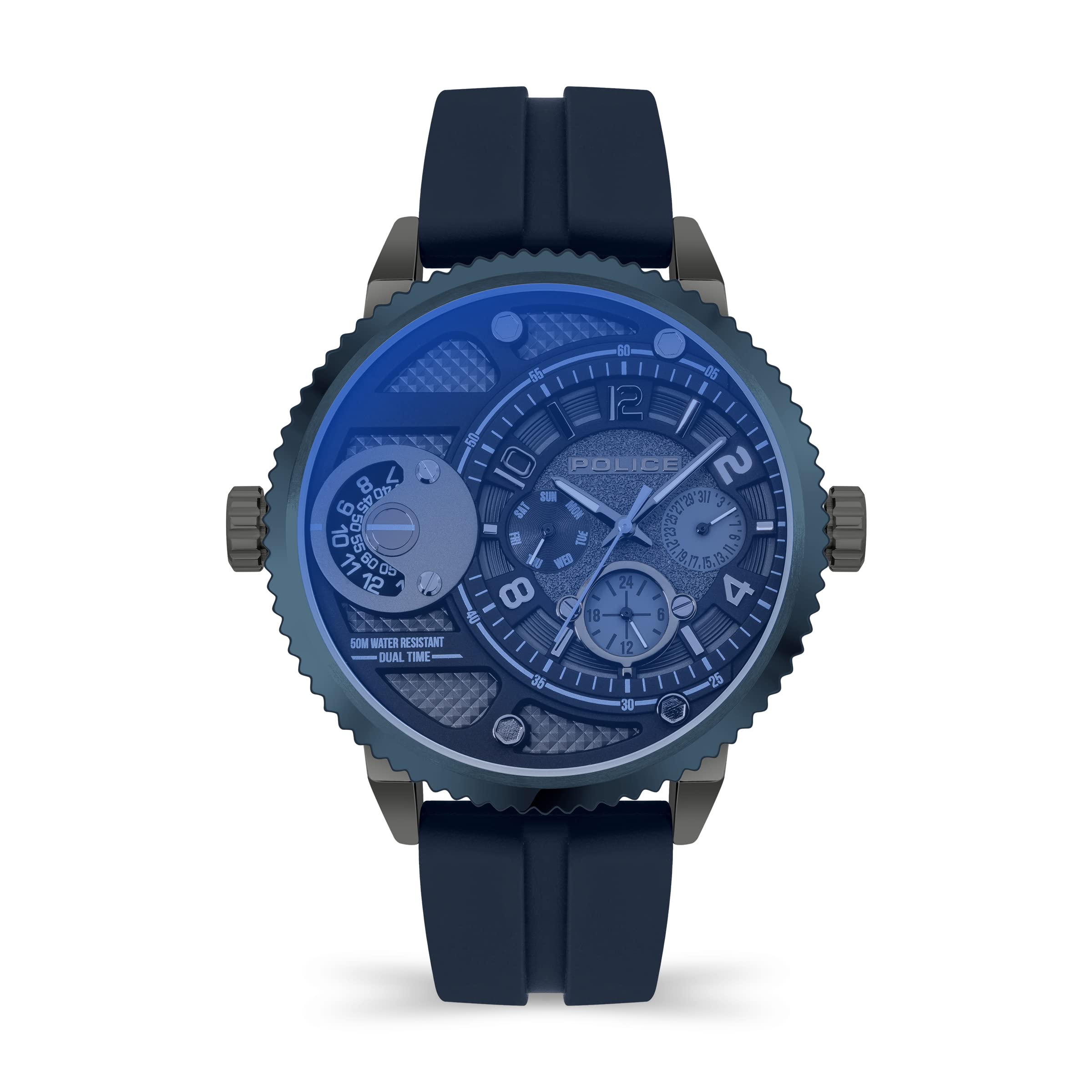 Police Ray Gun Multi Dial Grey Silicone Strap Watch