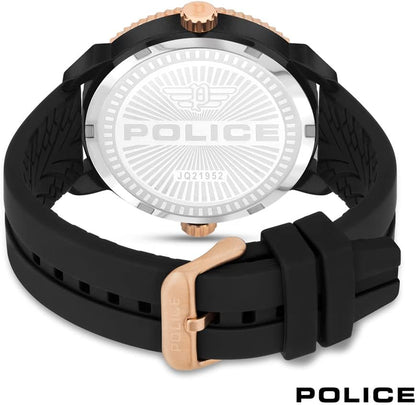 Police Ray Black/RGP Multi Dial Black Silicone Strap Watch
