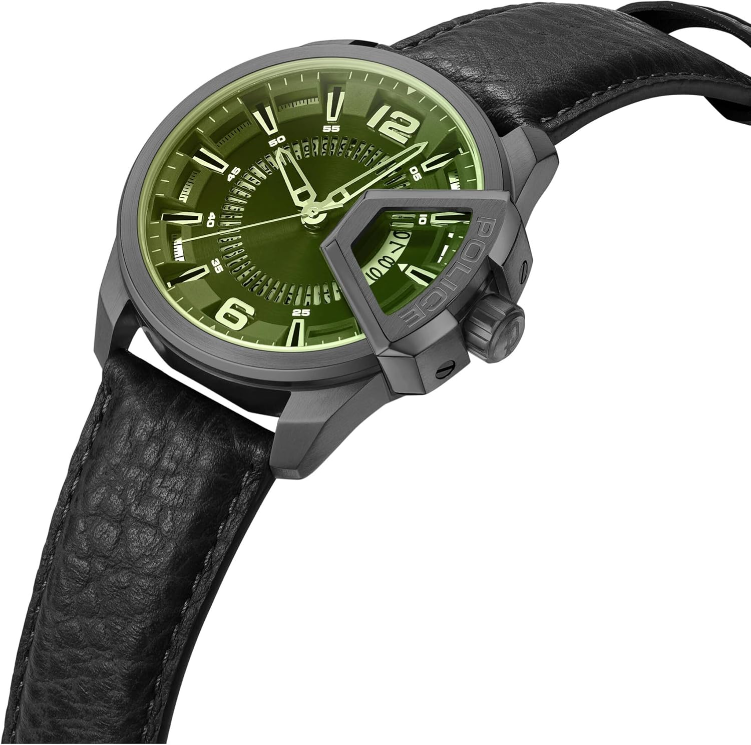 Police Green Underlined Watch