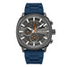 Police Tuneful Black Multi Dial Blue Silicone Strap Watch