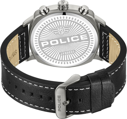 Police Tuneful Gun Multi Dial Black Strap Watch