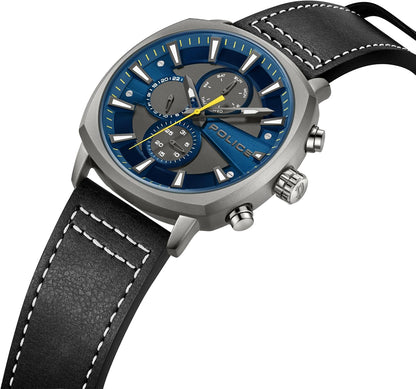 Police Tuneful Gun Multi Dial Black Strap Watch