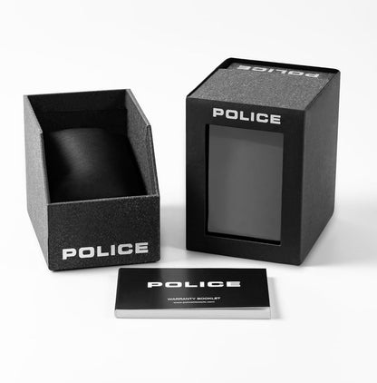 Police Urban Rebel Black Leather Strap Watch