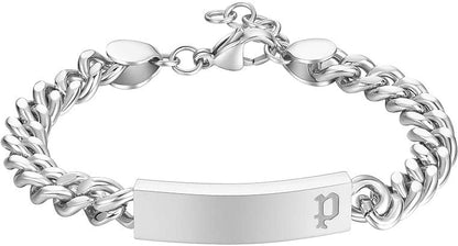 Police Mens Strip II Stainless Steel Chain Adjustable Bracelet: 19.5 cm
