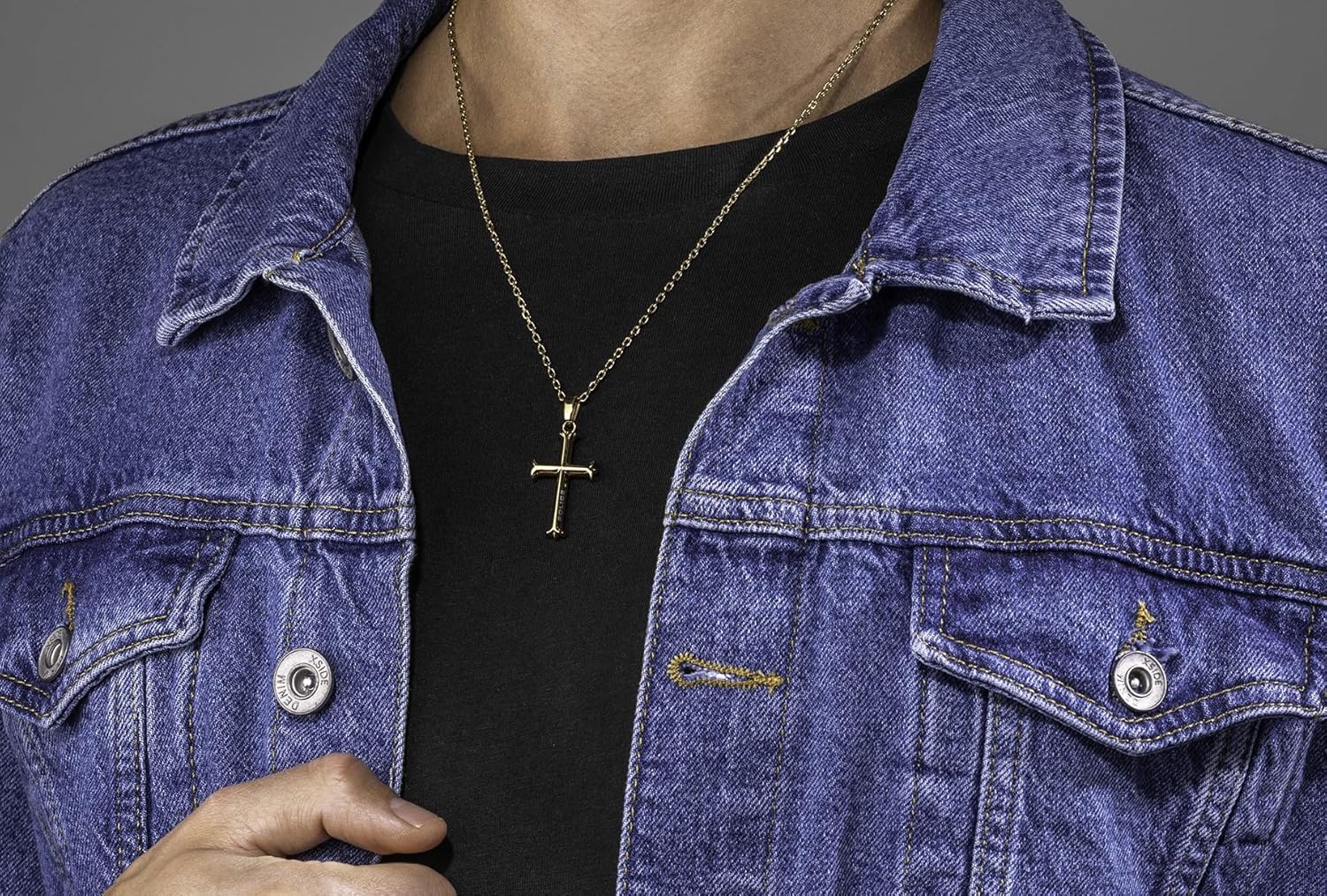 Police Men's Tacoma II Stainless Steel Gold Cross Adjustable Pendant Necklace 50cm