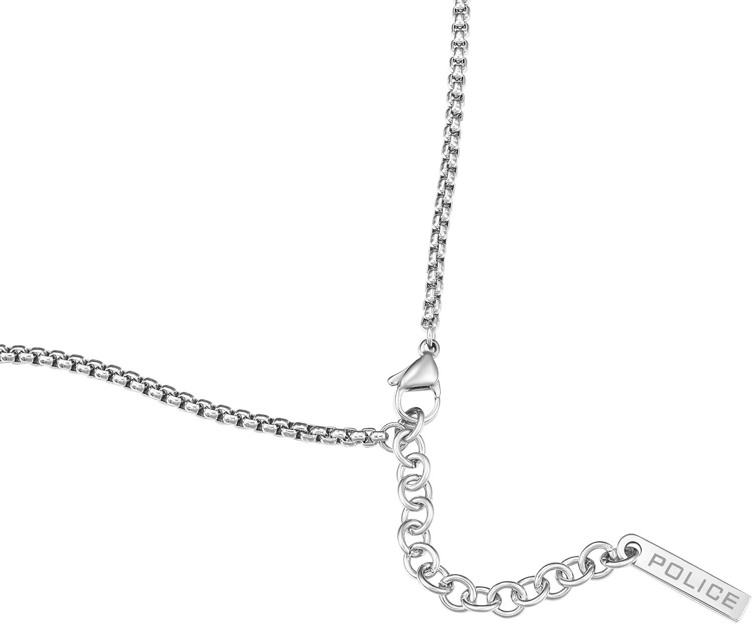 Police Men's Wire Black & Gold Plated Stainless Steel Necklace with Tag Pendant and Lobster Clasp 50cm