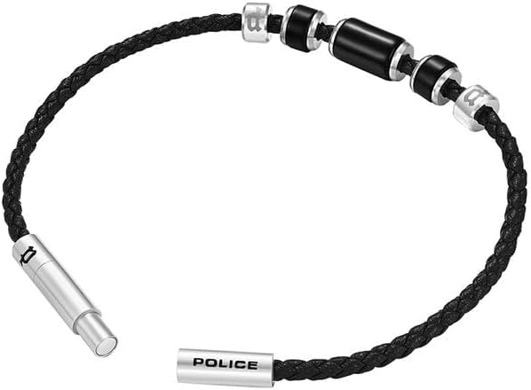Police Plaint Gun Navy & Charcoal Emblem Woven Cord Bracelet