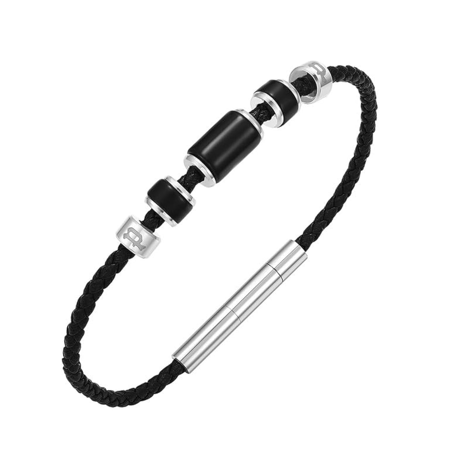 Police Plaint Gun Navy & Charcoal Emblem Woven Cord Bracelet