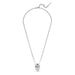 Police Men's Stainless Steel Vertex 3D Skull Chain Pendant Necklace, silver