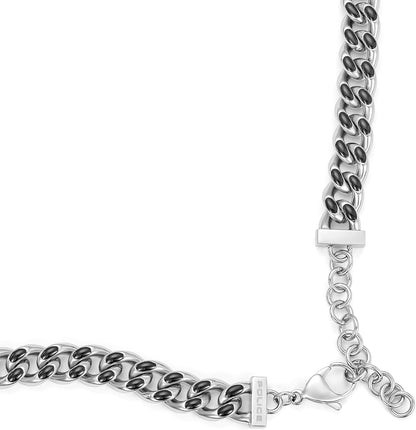 Police Men's Centurion Stainless Steel & Ip Gun Curb Chunky Necklace
