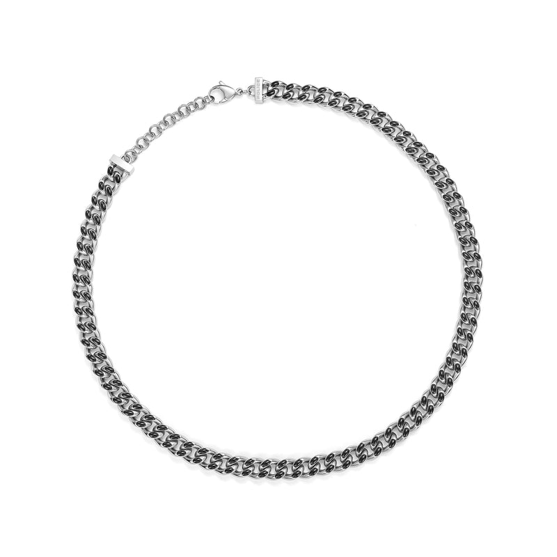 Police Men's Centurion Stainless Steel & Ip Gun Curb Chunky Necklace