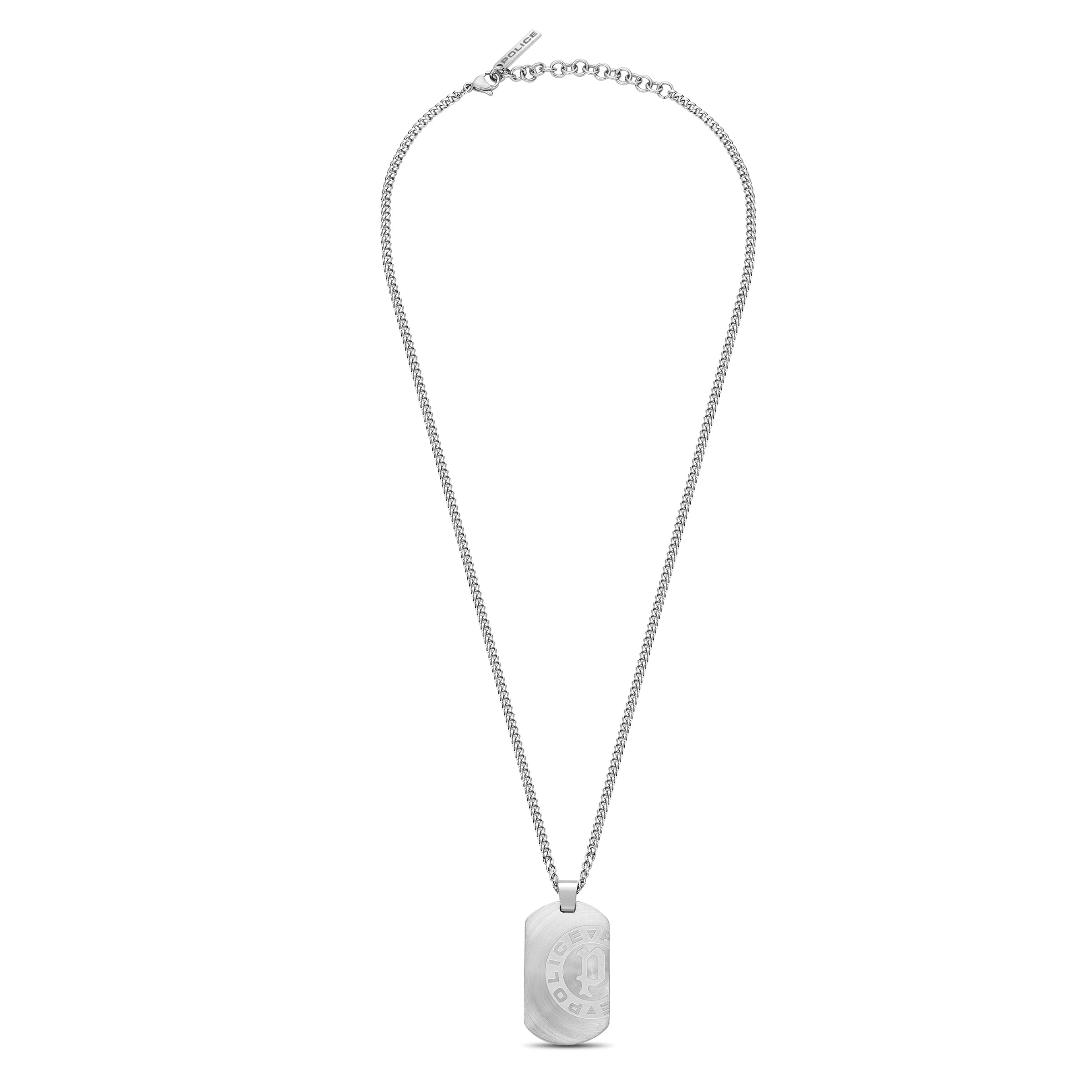 Police Men's Pontevedra Stainless Steel Dog tag Chain Necklace