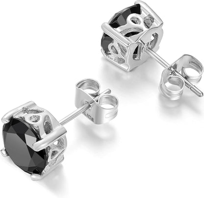 Police Soul Ss Black Stone Stud Earrings