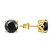 POLICE Men's Stainless Steel Soul Gold Plated Black Stone Stud Earrings