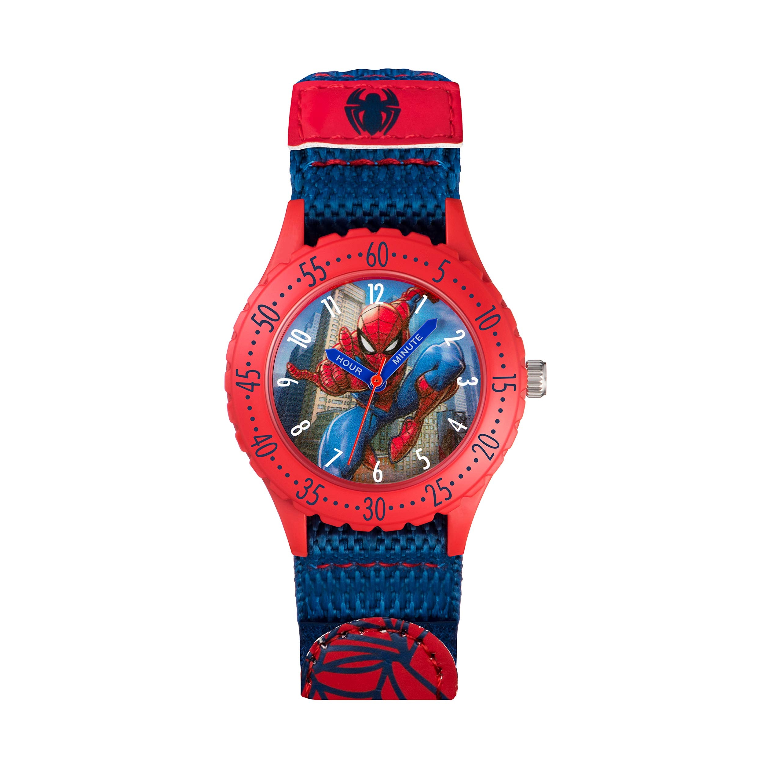 Disney Marvel Spiderman Blue Canvas Strap Watch SPD3495