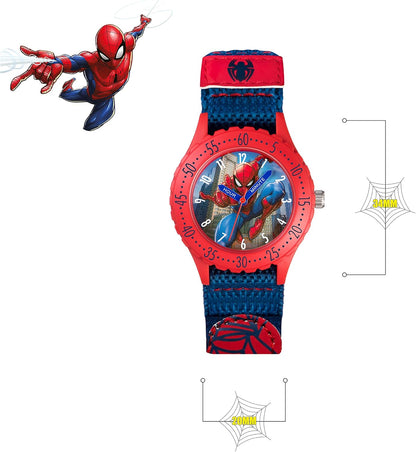 Disney Marvel Spiderman Blue Canvas Strap Watch SPD3495