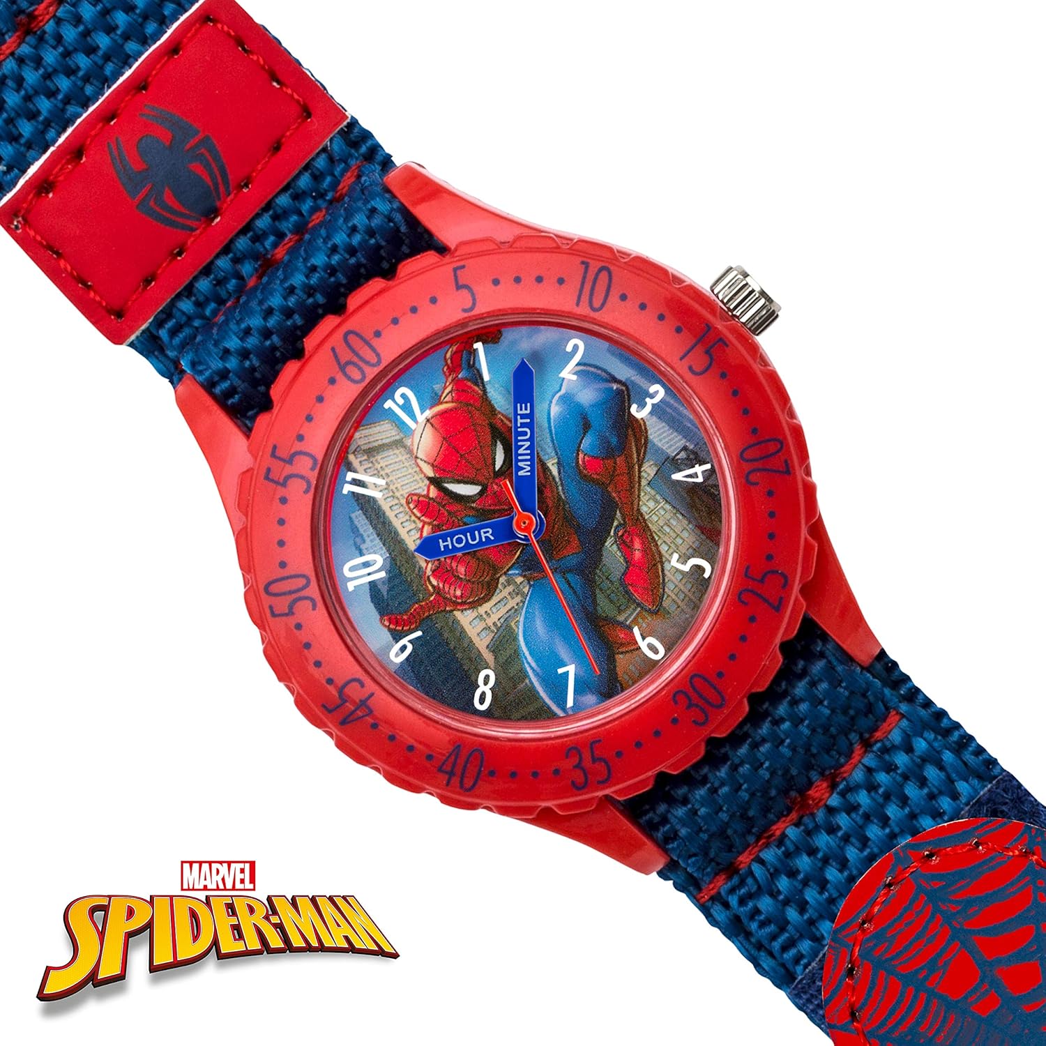 Disney Marvel Spiderman Blue Canvas Strap Watch SPD3495