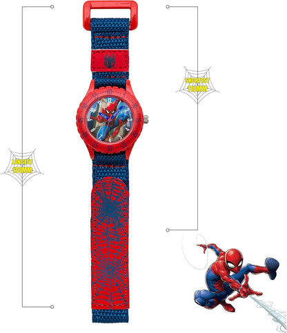 Disney Marvel Spiderman Blue Canvas Strap Watch SPD3495