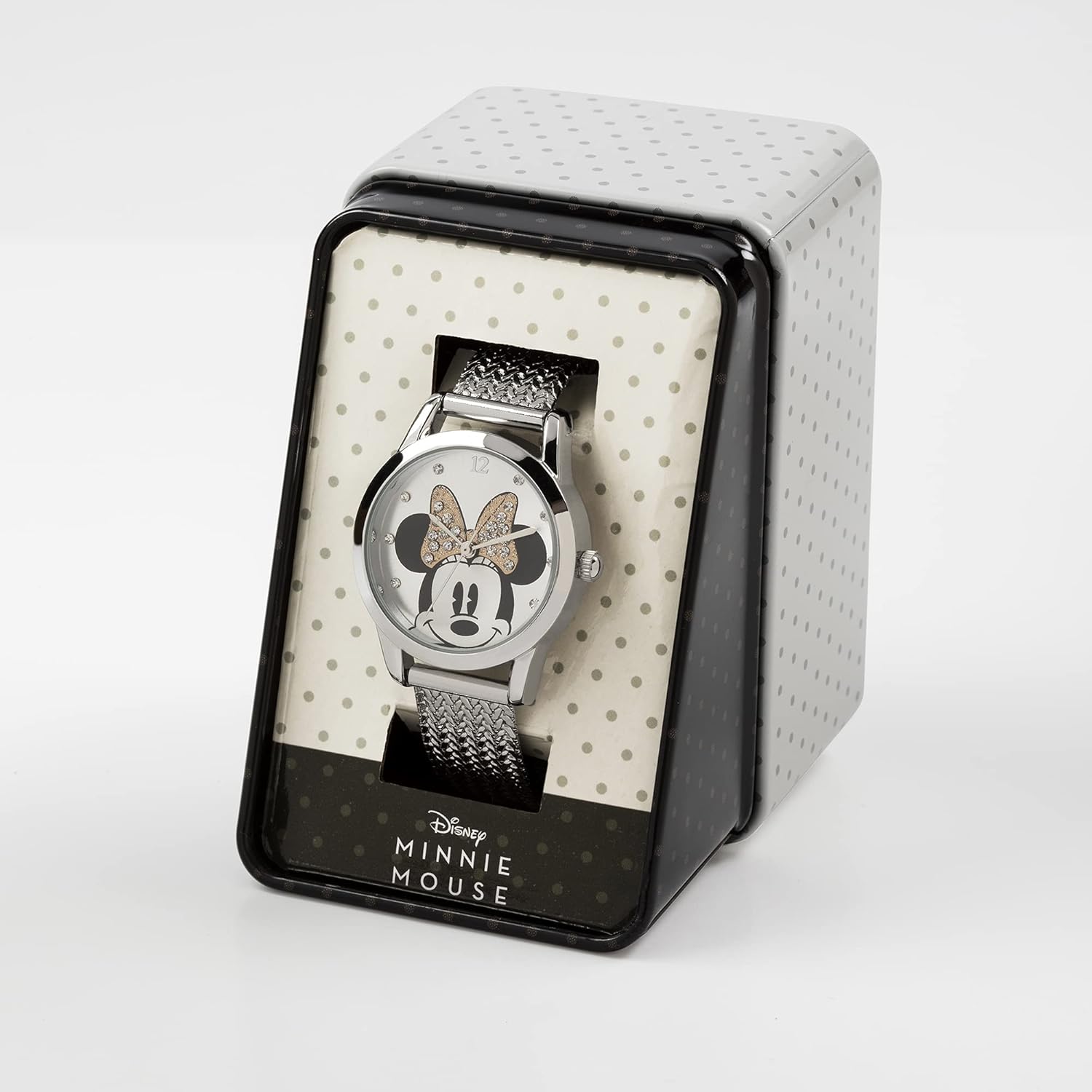 Disney Minnie Mouse Silver Stainless Steal Mesh Strap Watch MN8008