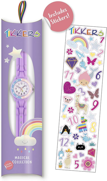 Tikkers Girls Purple Silicone Strap Unicorn Dial Time Teacher Watch TK0147