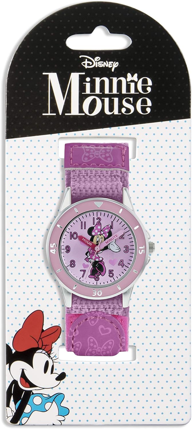 Disney Minnie Mouse Pink PU/webbing Strap Watch MN5106