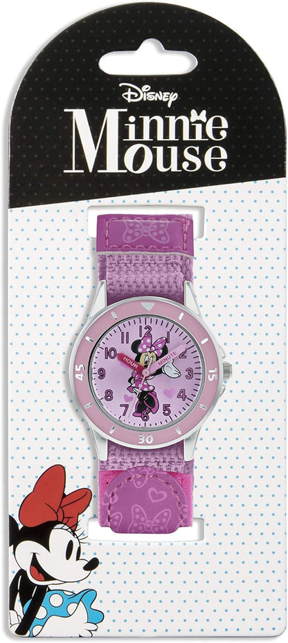 Disney Minnie Mouse Pink PU/webbing Strap Watch MN5106