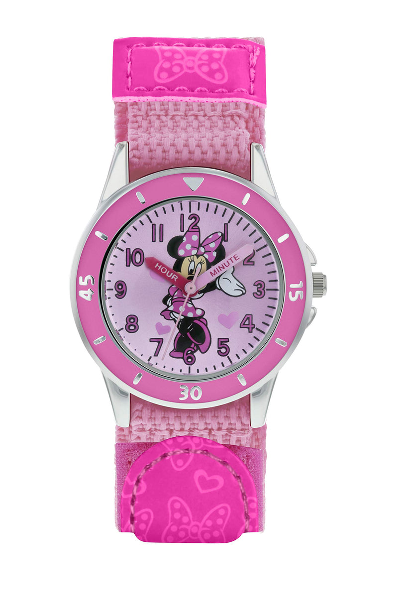 Disney Minnie Mouse Pink PU/webbing Strap Watch MN5106