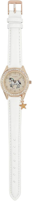 Tikkers Girls White PU Strap Stone Set Case Watch TK0171