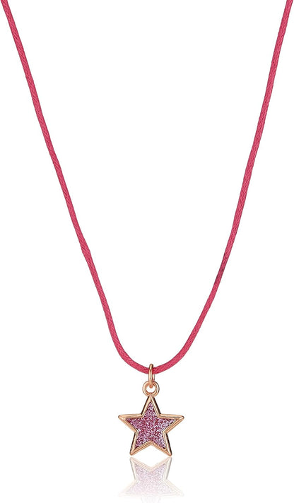 Tikkers Girls PU Strap Pink Glitter Watch, necklace and purse set ATK1062