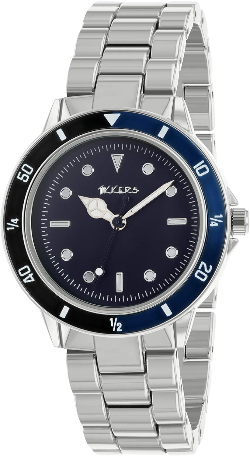 Tikkers Boys Silver Metal Bracelet Time Teacher Watch ATK1052