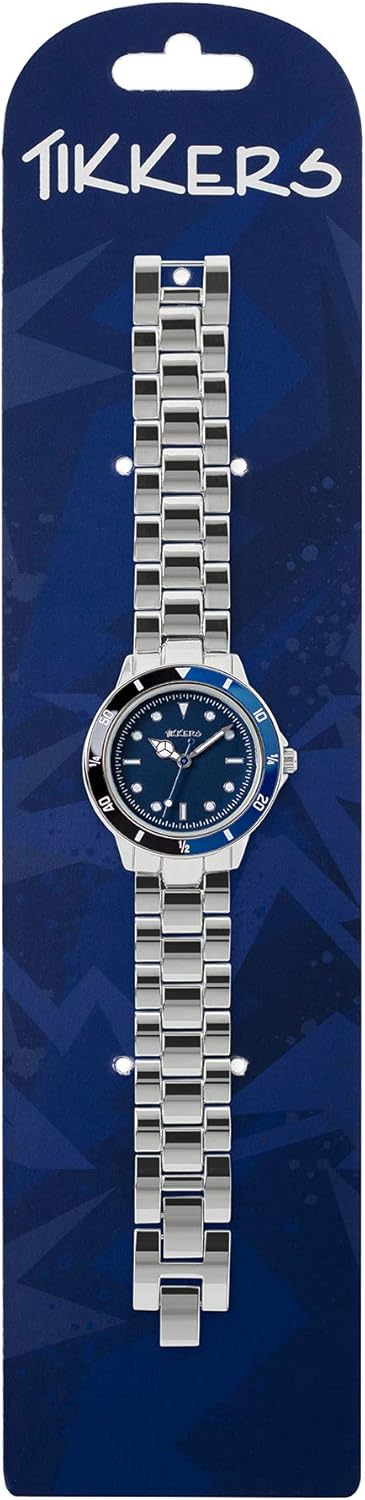 Tikkers Boys Silver Metal Bracelet Time Teacher Watch ATK1052