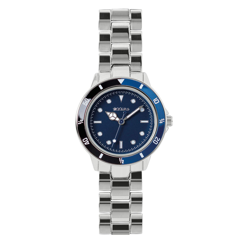 Tikkers Boys Silver Metal Bracelet Time Teacher Watch ATK1052