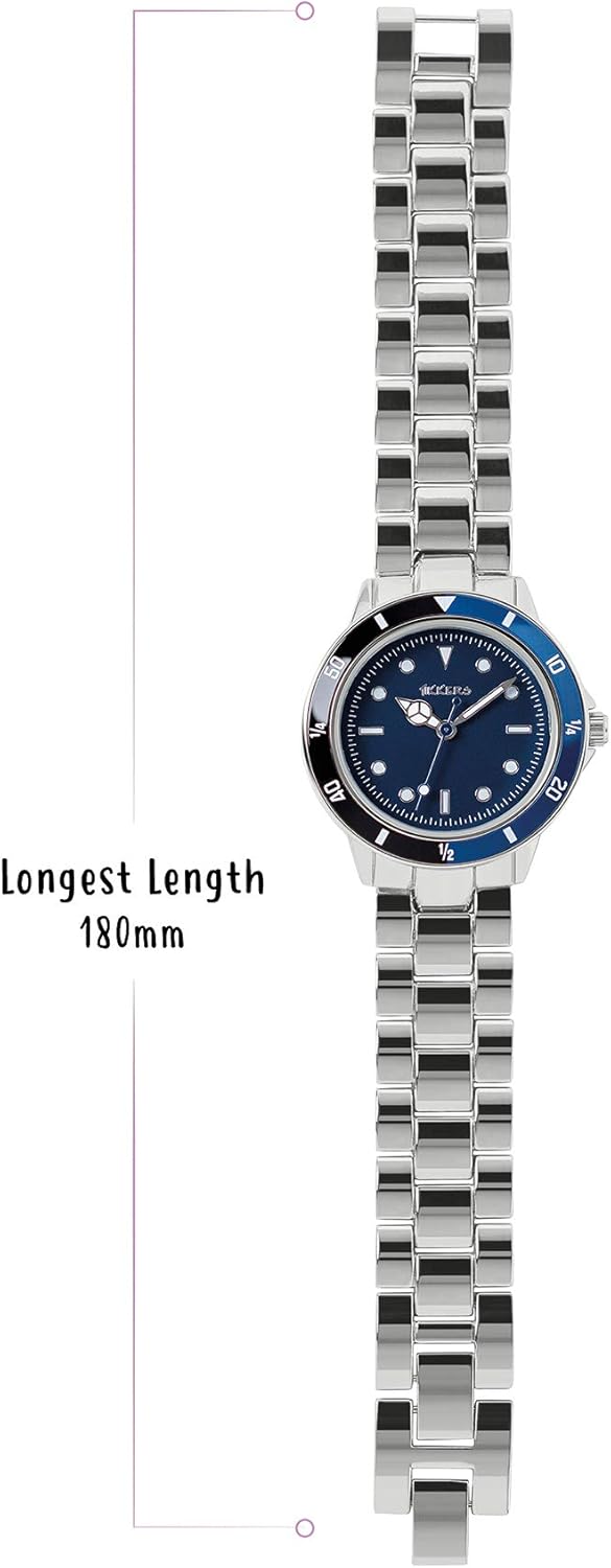Tikkers Boys Silver Metal Bracelet Time Teacher Watch ATK1052