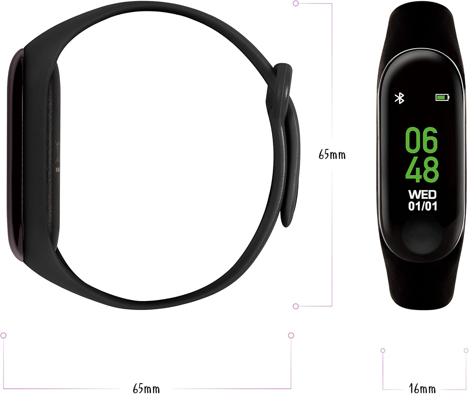 Tikkers Series 1 Black Silicone Strap Activity tracker with colour touch screen and up to 7 day battery life TKS01-0002