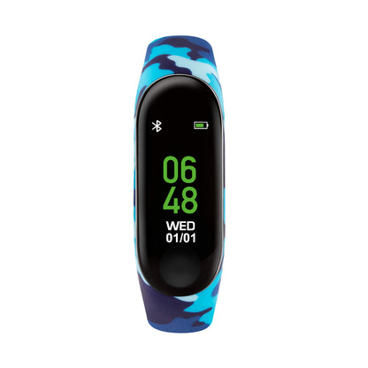 Tikkers Series 1 Printed Camo Blue Silicone Strap Activity tracker with colour touch screen and up to 7 day battery life TKS01-0003