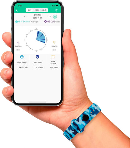 Tikkers Series 1 Printed Camo Blue Silicone Strap Activity tracker with colour touch screen and up to 7 day battery life TKS01-0003