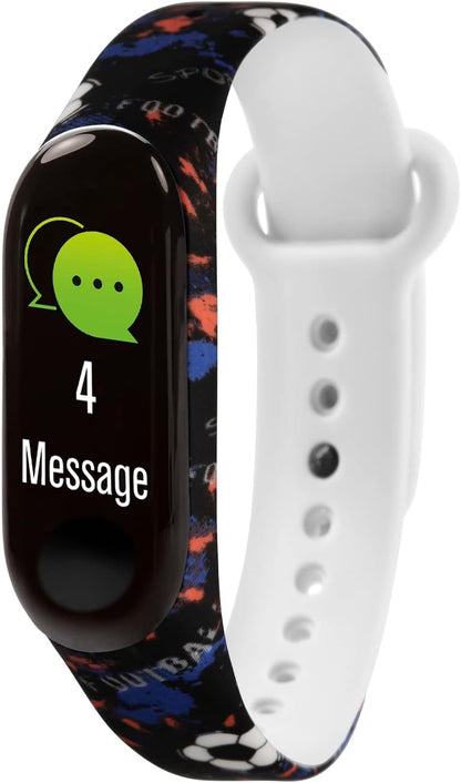 Tikkers Series 1 Printed Black Football Silicone Strap Activity tracker with colour touch screen and up to 7 day battery life TKS01-0006