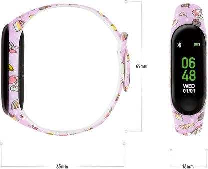 Tikkers Series 1 Printed Black Football Silicone Strap Activity tracker with colour touch screen and up to 7 day battery life TKS01-0006