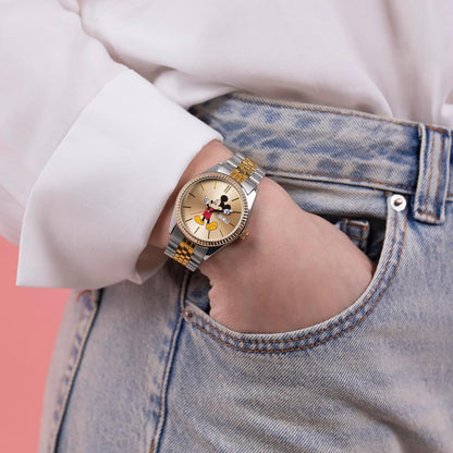 Disney Mickey Mouse Two Tone Bracelet Watch MK8185
