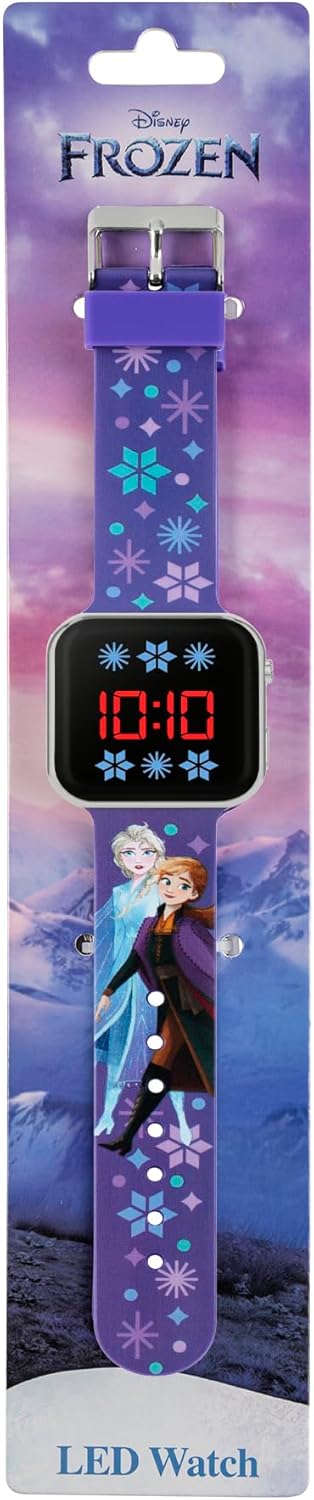 Disney Frozen Blue Printed Strap LED Watch FZN4733ARG
