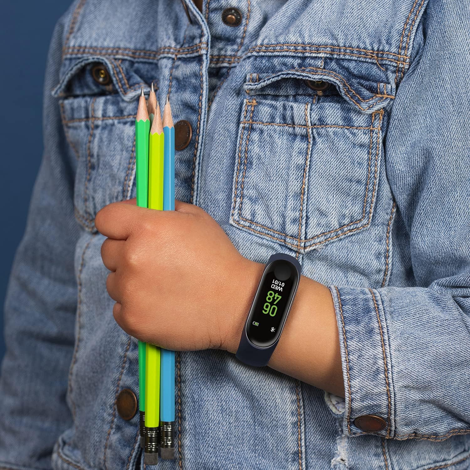 Tikkers Series 1 Blue Canvas Rip Strap  Activity tracker with colour touch screen and up to 7 day battery life TKS01-0012