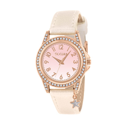 Tikkers Iridescent Strap Rose Gold Stone Set Watch TK0203