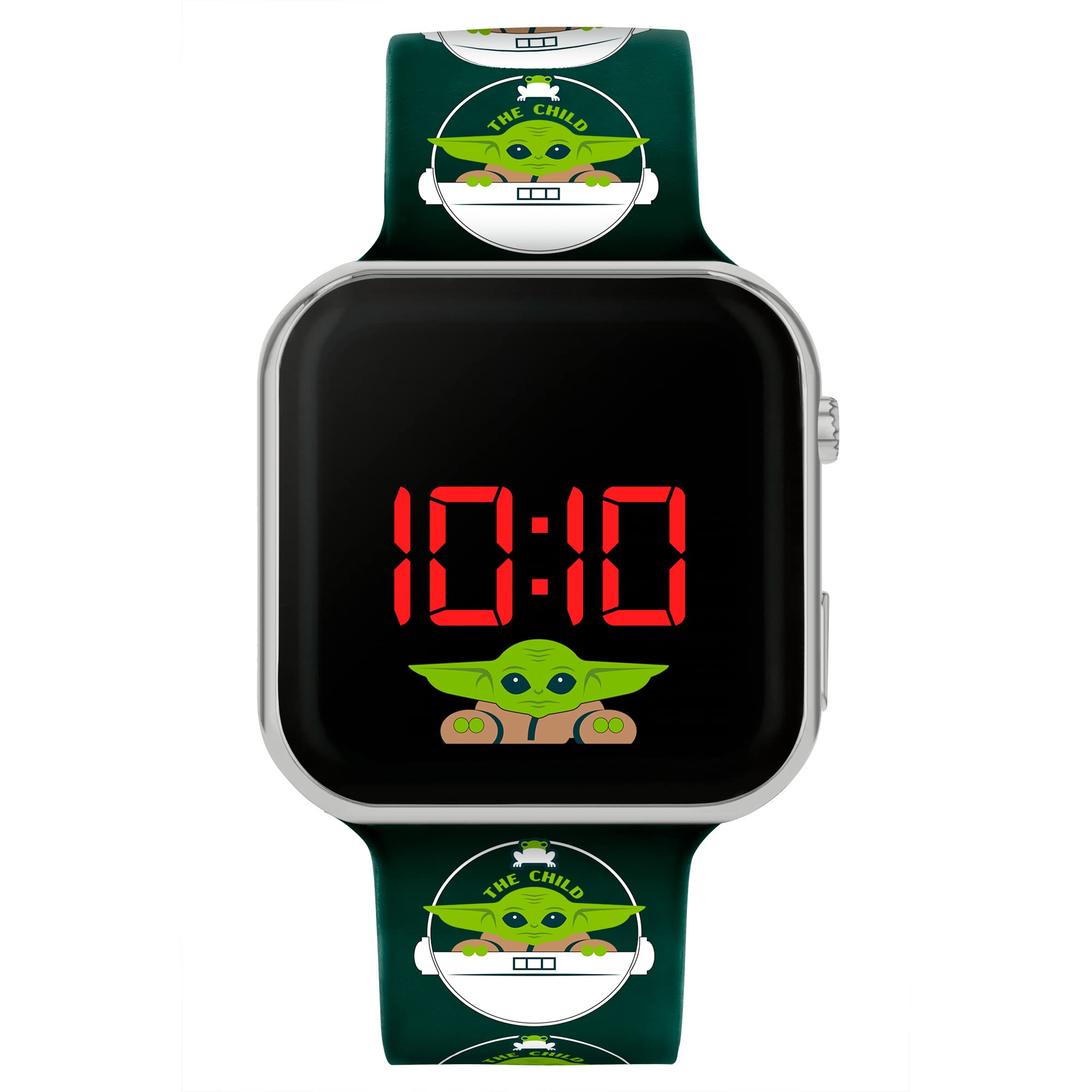 Disney Mandalorian Black LED Watch with Printed Character Strap MNL4084