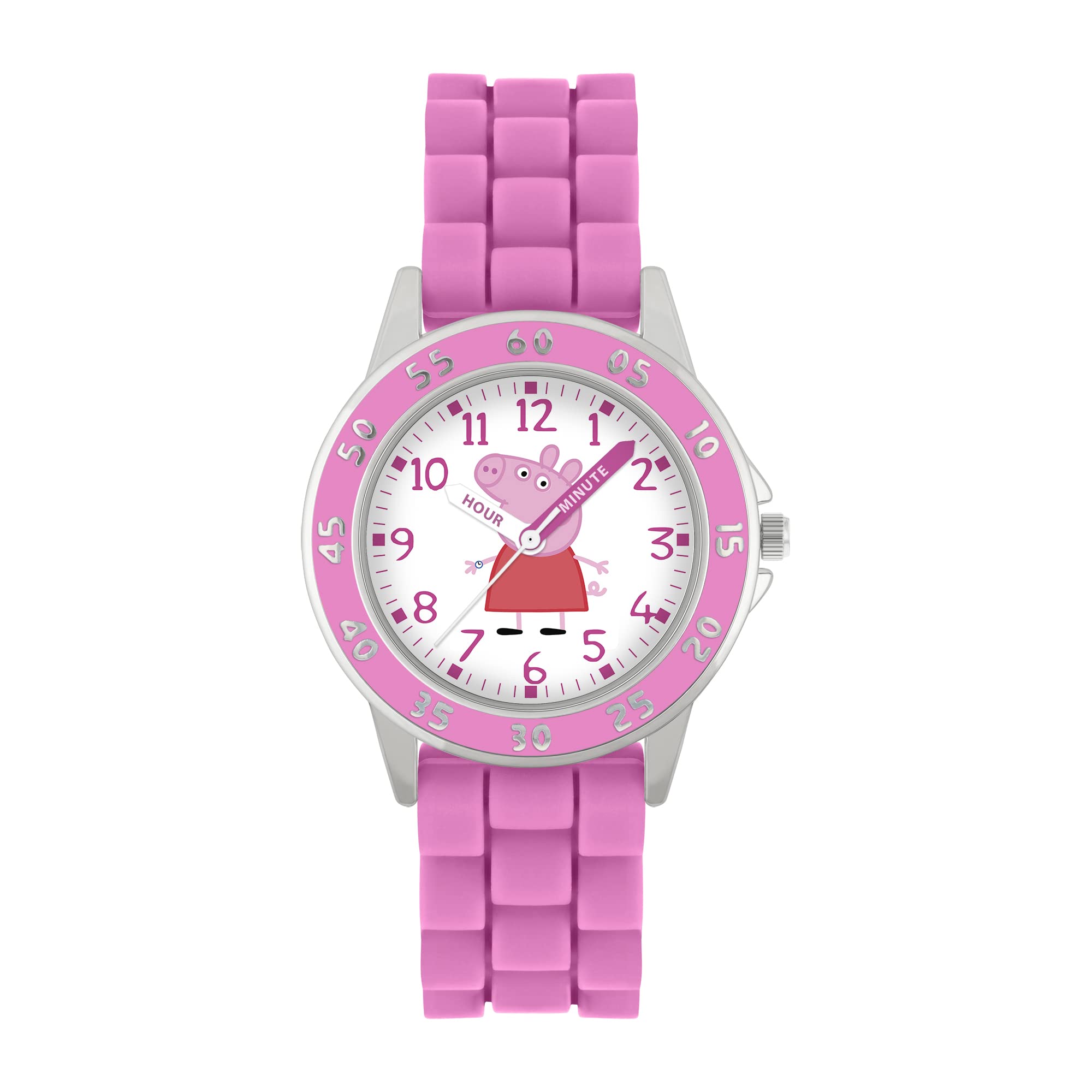 Hasbro Peppa Pig Pink Printed Time Teacher Strap Watch PPG9000