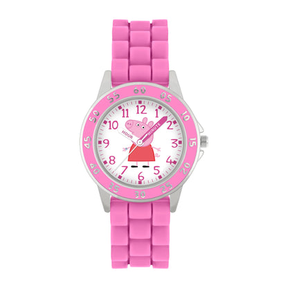 Hasbro Peppa Pig Pink Printed Time Teacher Strap Watch PPG9000