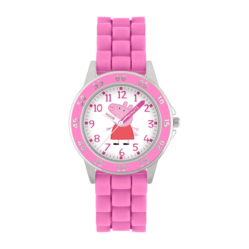 Hasbro Peppa Pig Pink Printed Time Teacher Strap Watch PPG9000