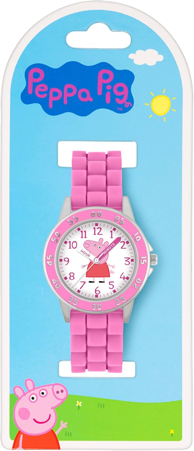 Hasbro Peppa Pig Pink Printed Time Teacher Strap Watch PPG9000