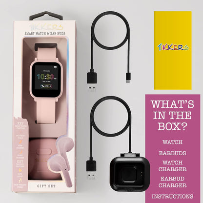 Tikkers Teen Series 10 Nude smart Watch and Earbuds Set TKS10-0001-SETARG