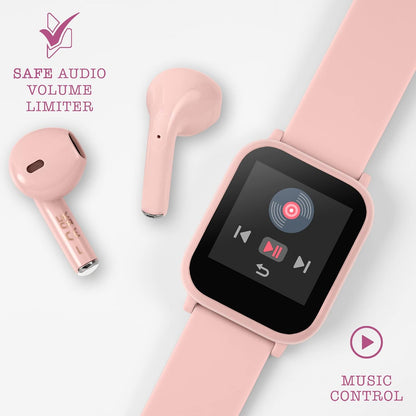 Tikkers Teen Series 10 Nude smart Watch and Earbuds Set TKS10-0001-SETARG