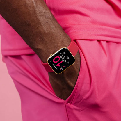 Reflex Active Series 12 Pink Strap Smart Watch